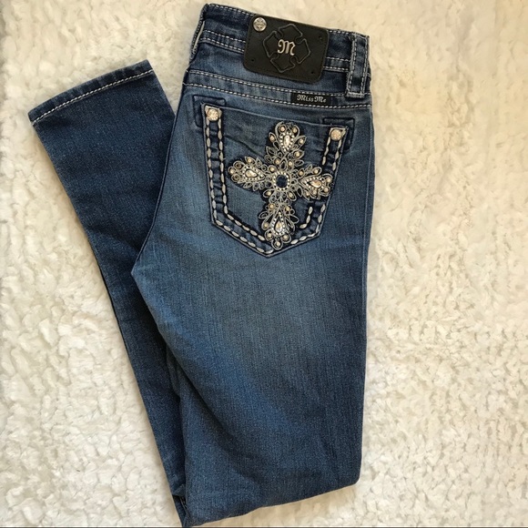 Miss Me Denim - Miss Me Mid Rise Skinny Bejeweled Jeans